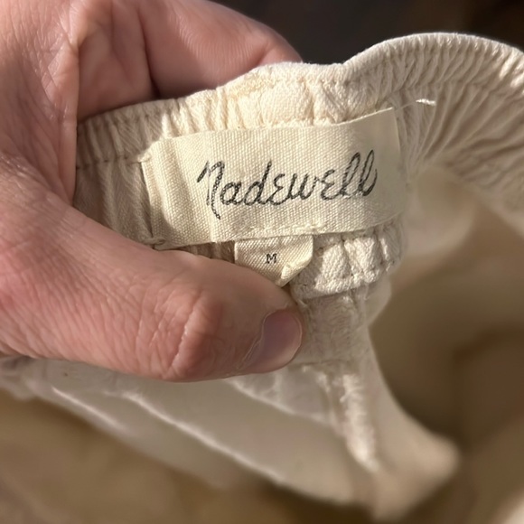 WOMENS MADEWELL BAGGY WIDE LEG PANTS SIZE MEDIUM COLOR CREAM - Picture 3 of 5